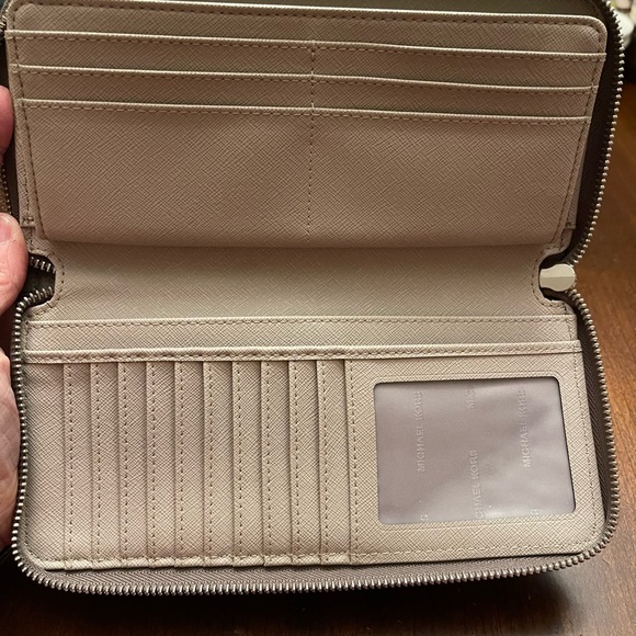 Michael Kors Taupe Leather Wristlet Wallet - Picture 5 of 10